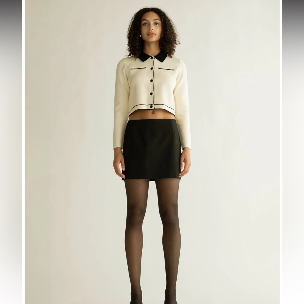 Oak and fort black mini skirt
